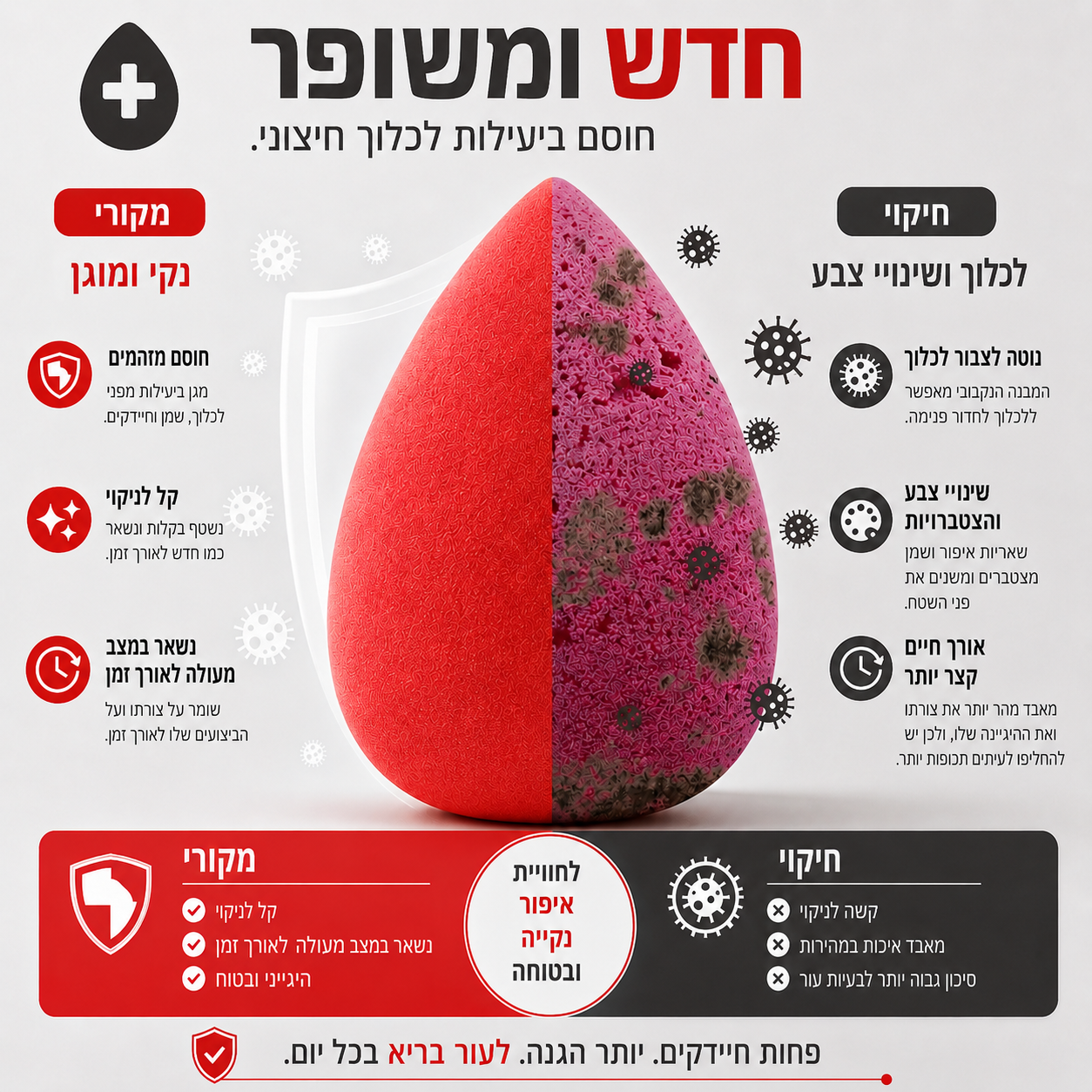 ספוגית איפור – ביוטי בלנדר עמיד במים | ללא לטקס